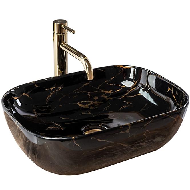 Umývadlo na dosku Belinda Black Marble Shiny