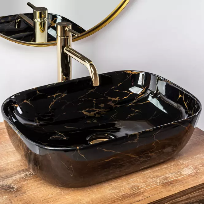 Umývadlo na dosku Belinda Black Marble Shiny,3