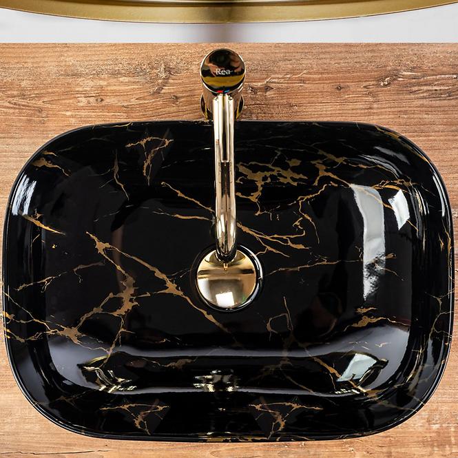 Umývadlo na dosku Belinda Black Marble Shiny