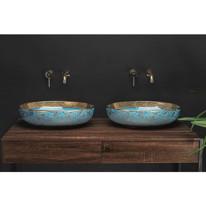 Umývadlo na dosku Margot Blue/Gold,3