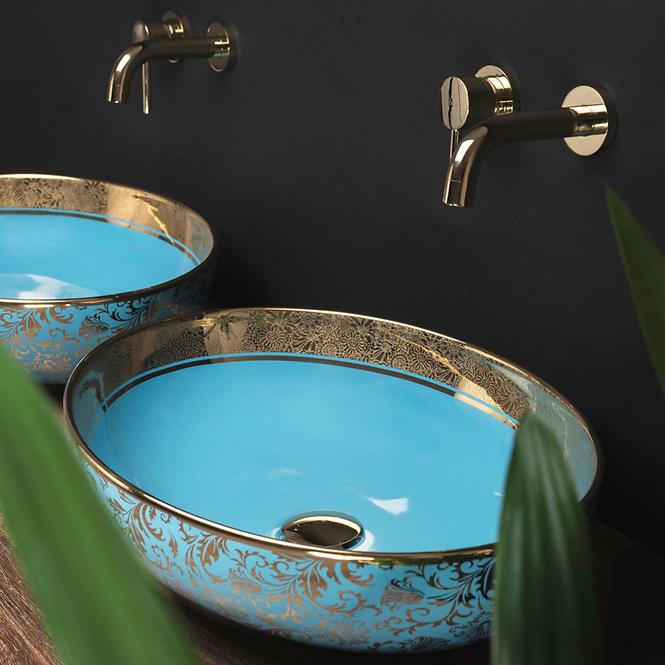 Umývadlo na dosku Margot Blue/Gold,5