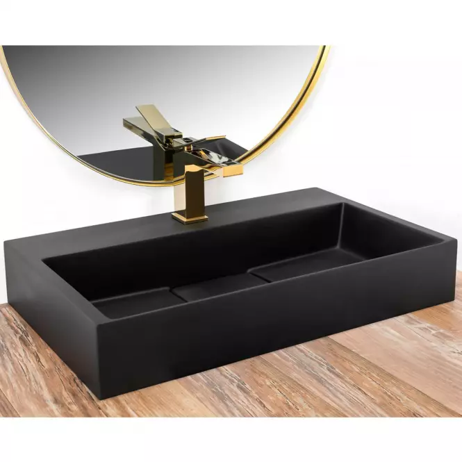 Umývadlo na dosku/na stenu Goya Black Mat 60 konglomerát