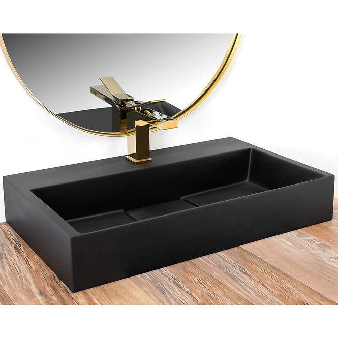 Umývadlo na dosku/na stenu Goya Black Mat 60 konglomerát