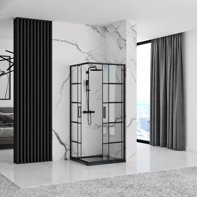 Sprchový kút Concept black 90x90x190