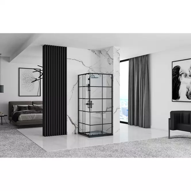 Sprchový kút Concept black 100x80x190