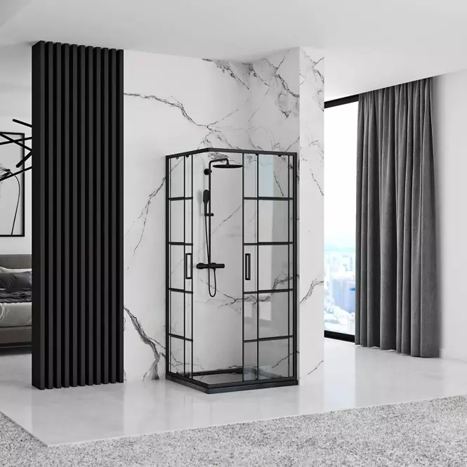 Sprchový kút Concept black 100x80x190