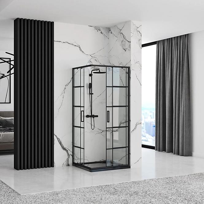 Sprchový kút Concept black 100x80x190