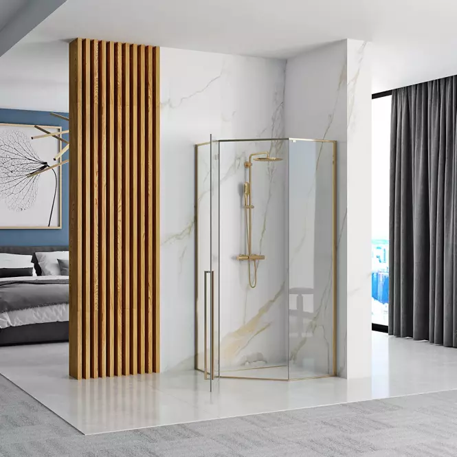 Sprchový kút Diamond gold 90x90x195