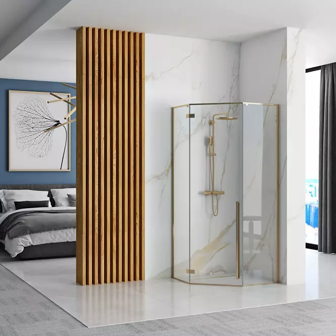 Sprchový kút Diamond gold 90x90x195