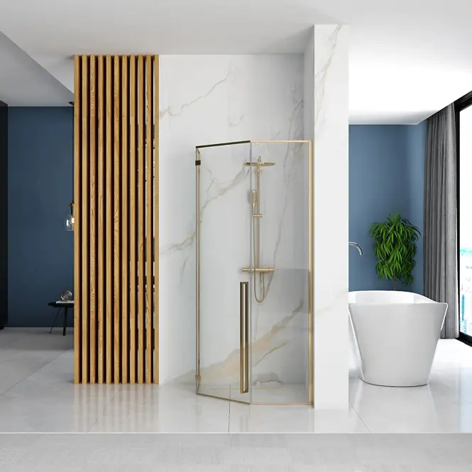 Sprchový kút Diamond gold 80x80x195,2