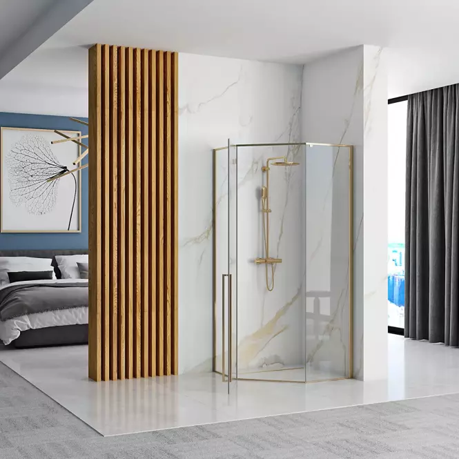 Sprchový kút Diamond gold 80x80x195