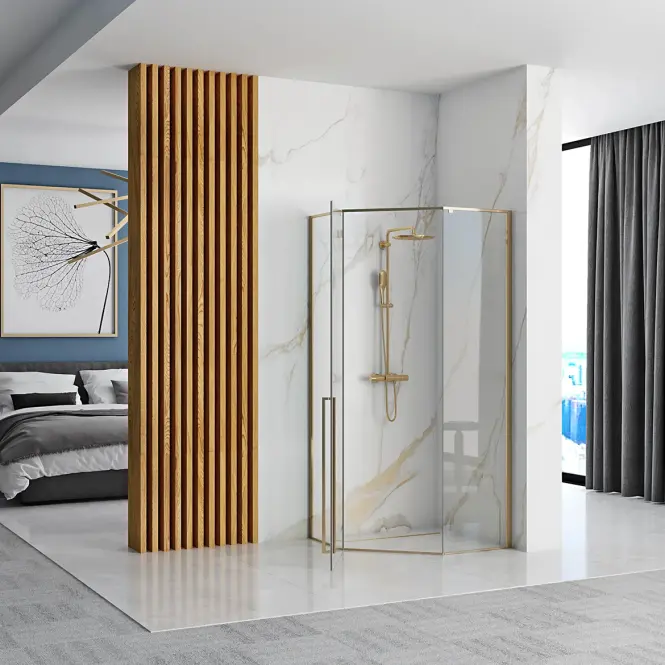 Sprchový kút Diamond gold 80x80x195,3