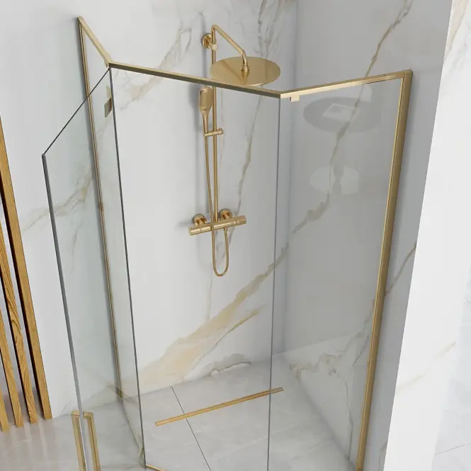 Sprchový kút Diamond gold 80x80x195,4