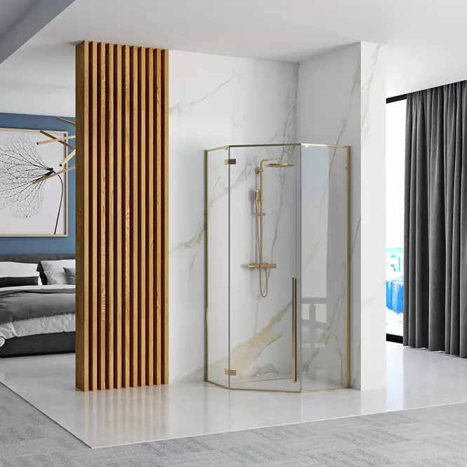 Sprchový kút Diamond gold 80x80x195