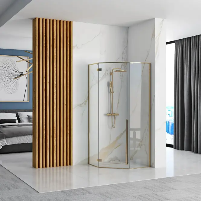 Sprchový kút Diamond gold 80x80x195,5
