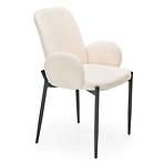 Stolička K477 tkanina boucle/kov krém 58x58x89