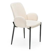 Stolička K477 tkanina boucle/kov krém 58x58x89
