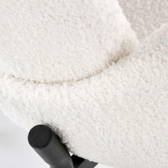 Stolička K477 tkanina boucle/kov krém 58x58x89