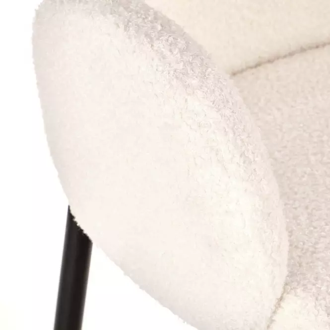 Stolička K477 tkanina boucle/kov krém 58x58x89