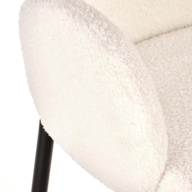 Stolička K477 tkanina boucle/kov krém 58x58x89