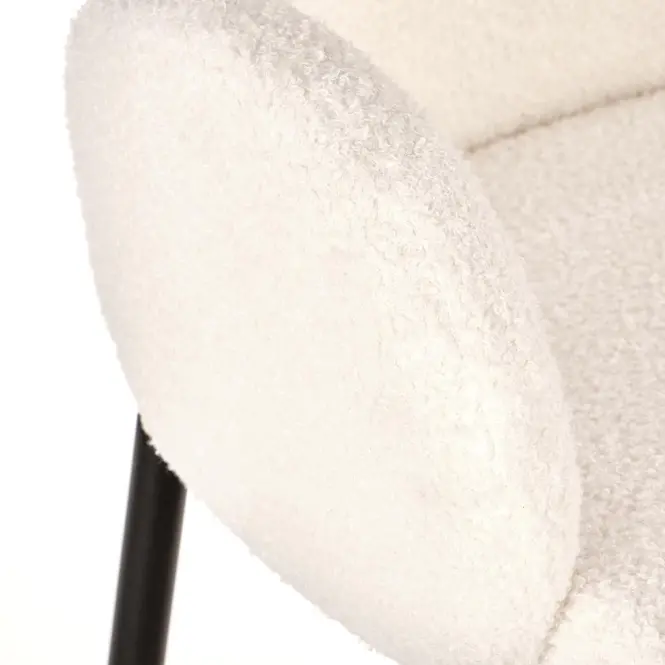 Stolička K477 tkanina boucle/kov krém 58x58x89,11