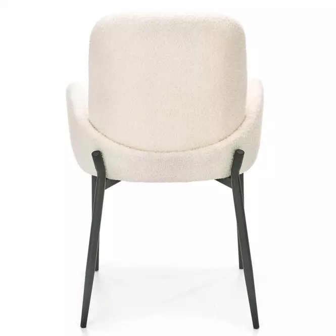 Stolička K477 tkanina boucle/kov krém 58x58x89
