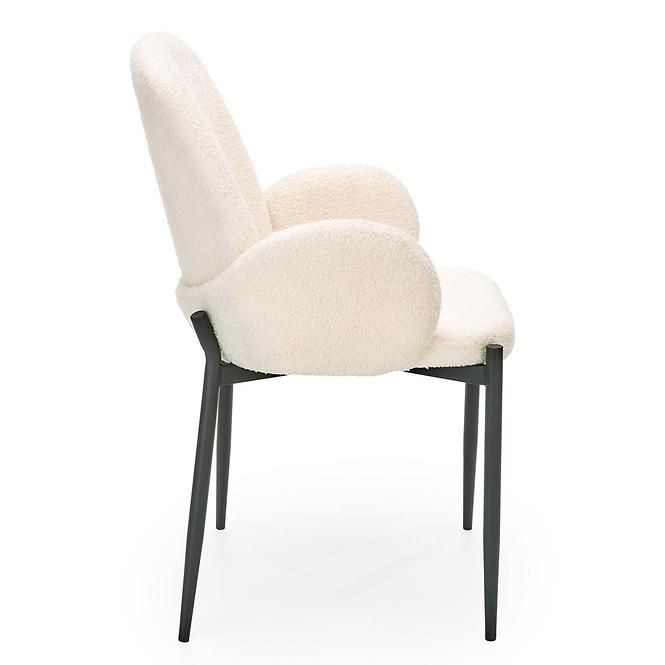 Stolička K477 tkanina boucle/kov krém 58x58x89