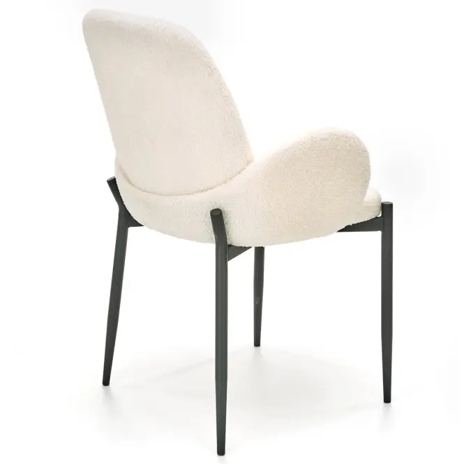 Stolička K477 tkanina boucle/kov krém 58x58x89,6