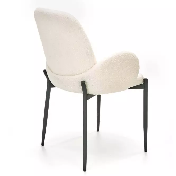 Stolička K477 tkanina boucle/kov krém 58x58x89