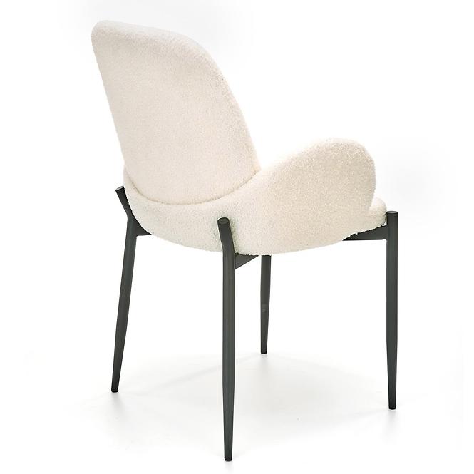 Stolička K477 tkanina boucle/kov krém 58x58x89