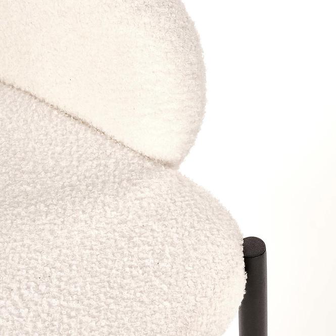 Stolička K477 tkanina boucle/kov krém 58x58x89