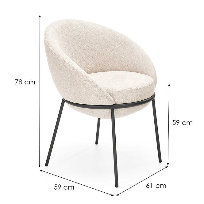 Stolička K482 tkanina/kov béž 61x59x78