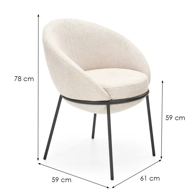 Stolička K482 tkanina/kov béž 61x59x78,11