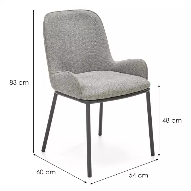 Stolička K481 tkanina/kov popol 54x60x83,10