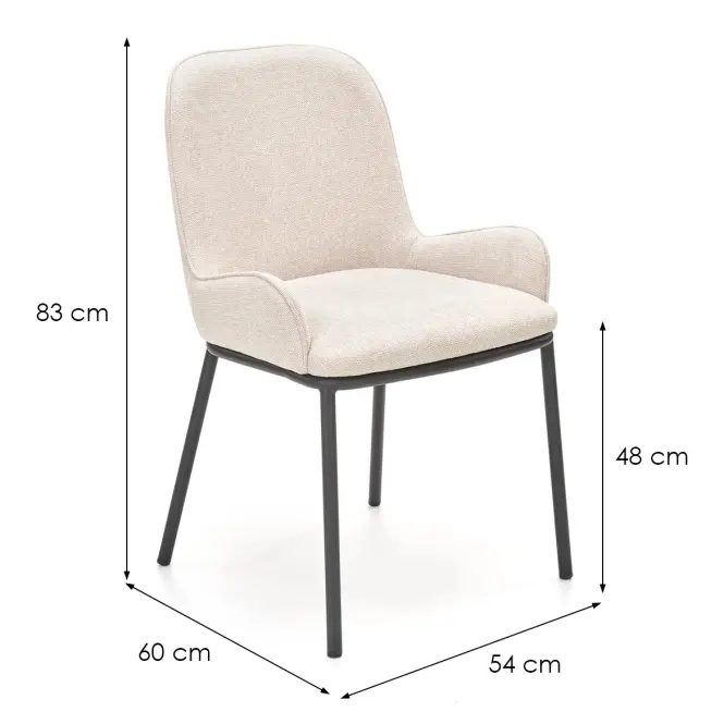Stolička K481 tkanina/kov béž 54x60x83,10