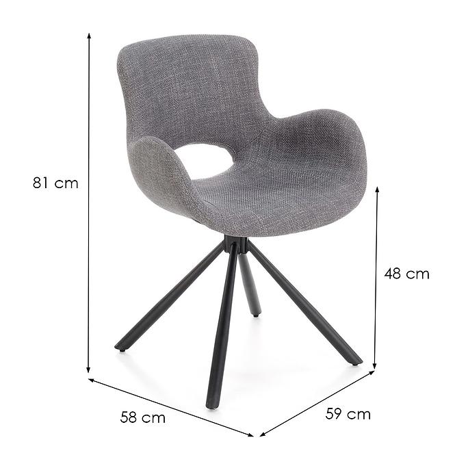 Stolička K475 tkanina/kov popol 59x58x81