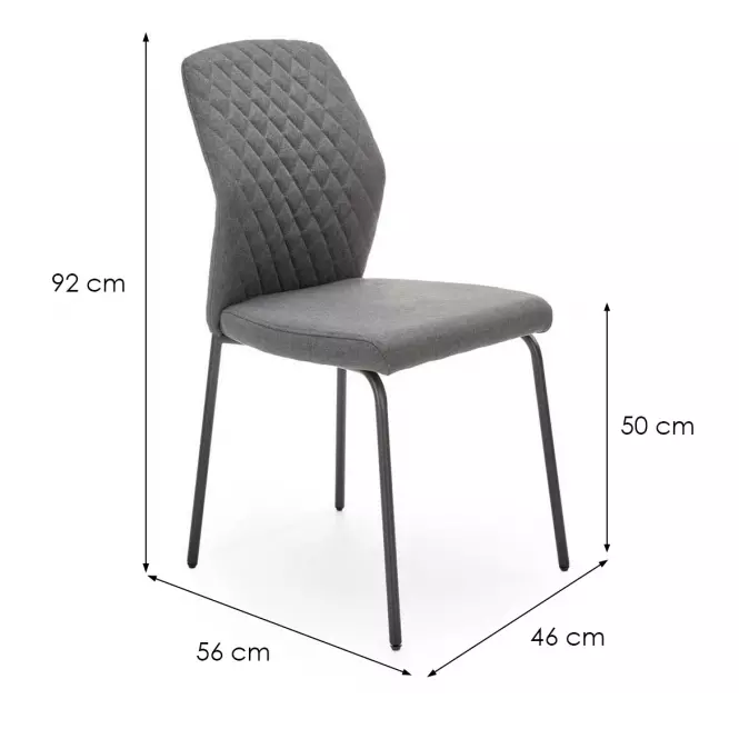 Stolička K461 tkanina/kov popol 46x56x92