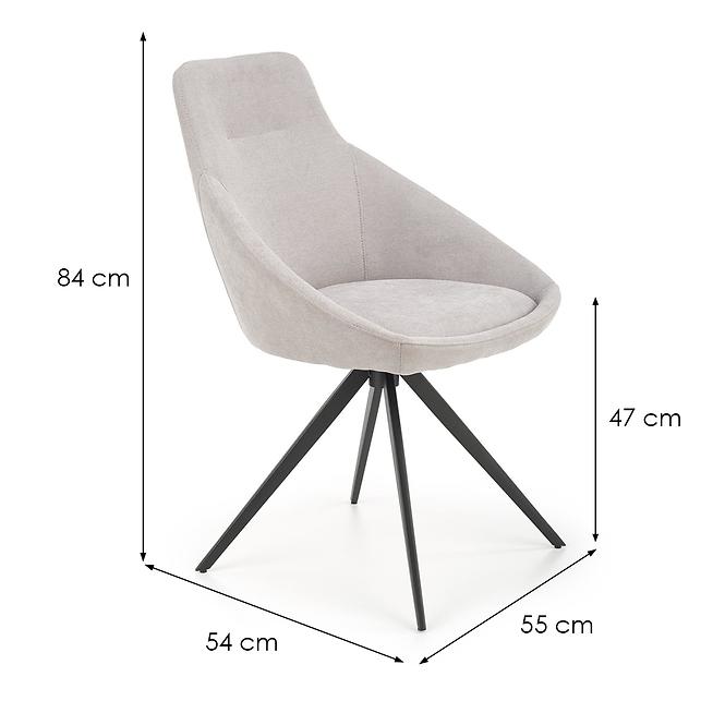 Stolička K431 tkanina/kov svetlý popol 55x54x84