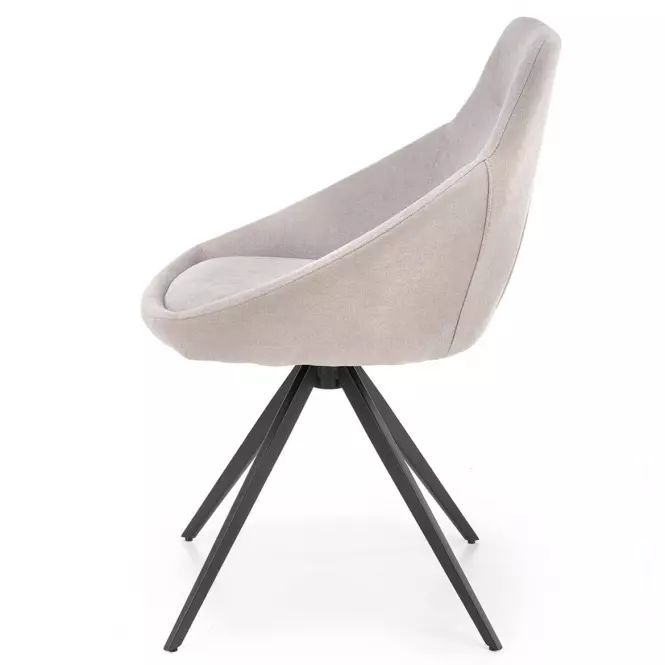Stolička K431 tkanina/kov svetlý popol 55x54x84