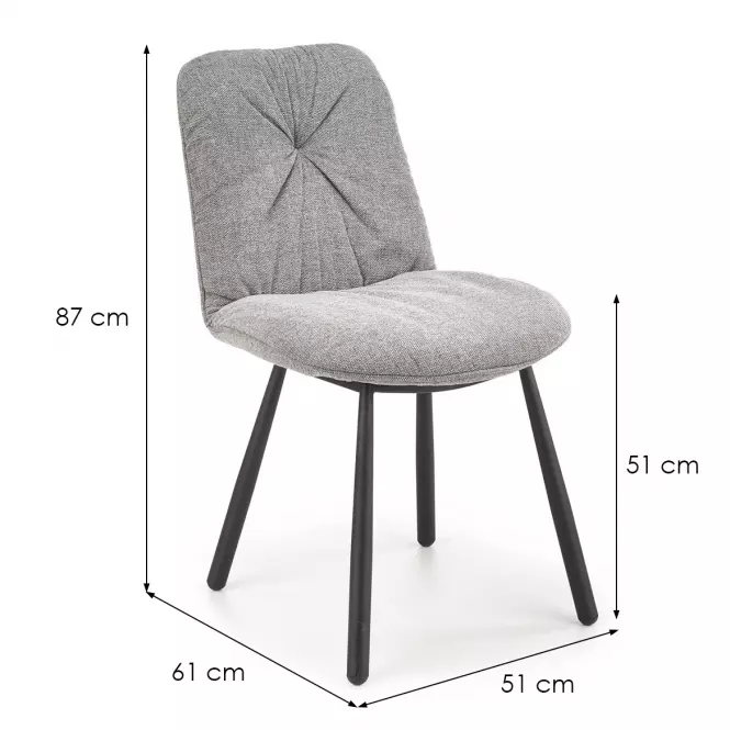 Stolička K422 tkanina/kov popol 51x61x87