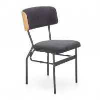 Stolička Smart-kr tkanina/preglejka/kov natural/tmavý popol