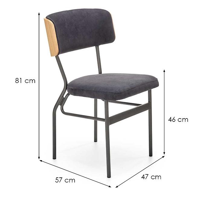 Stolička Smart-kr tkanina/preglejka/kov natural/tmavý popol,10