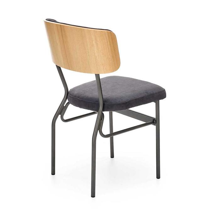 Stolička Smart-kr tkanina/preglejka/kov natural/tmavý popol,4