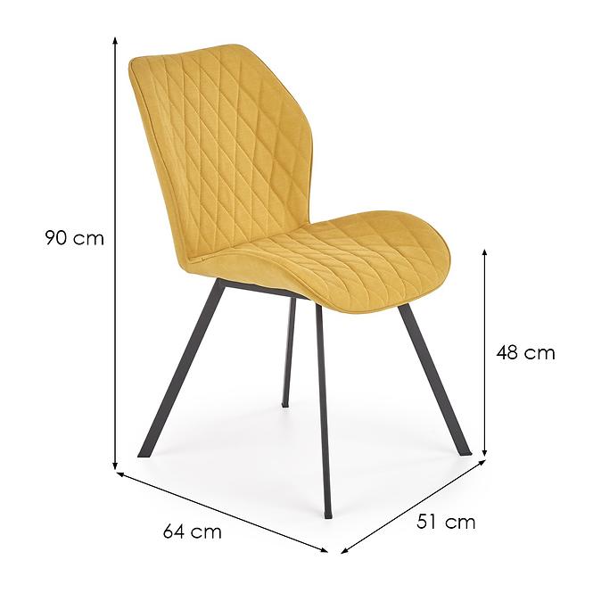 Stolička K360 tkanina/kov horčicová 51x64x90