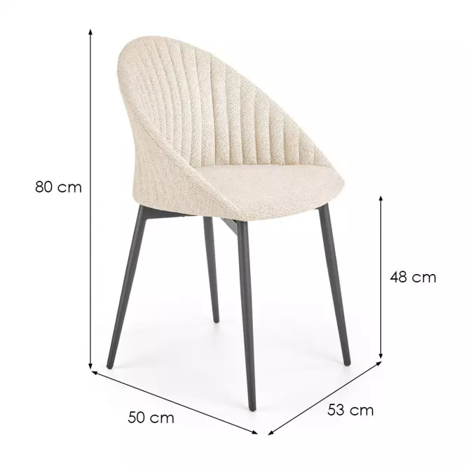 Stolička K357 tkanina/kov béž 53x50x80