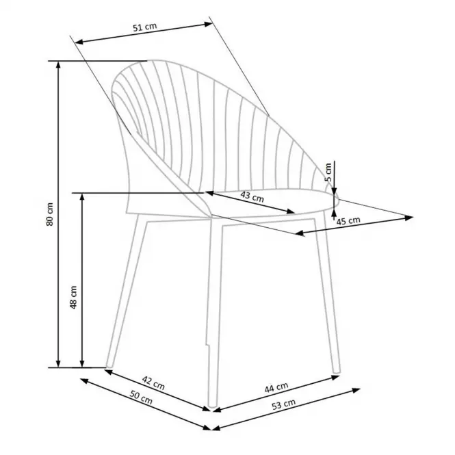 Stolička K357 tkanina/kov béž 53x50x80