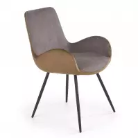 Stolička K392 tkanina/kov tmavý popol/hnedá 53x60x82