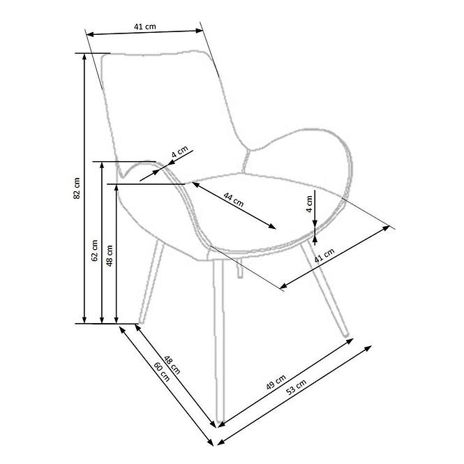Stolička K392 tkanina/kov tmavý popol/hnedá 53x60x82