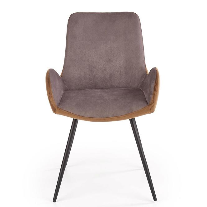 Stolička K392 tkanina/kov tmavý popol/hnedá 53x60x82,2