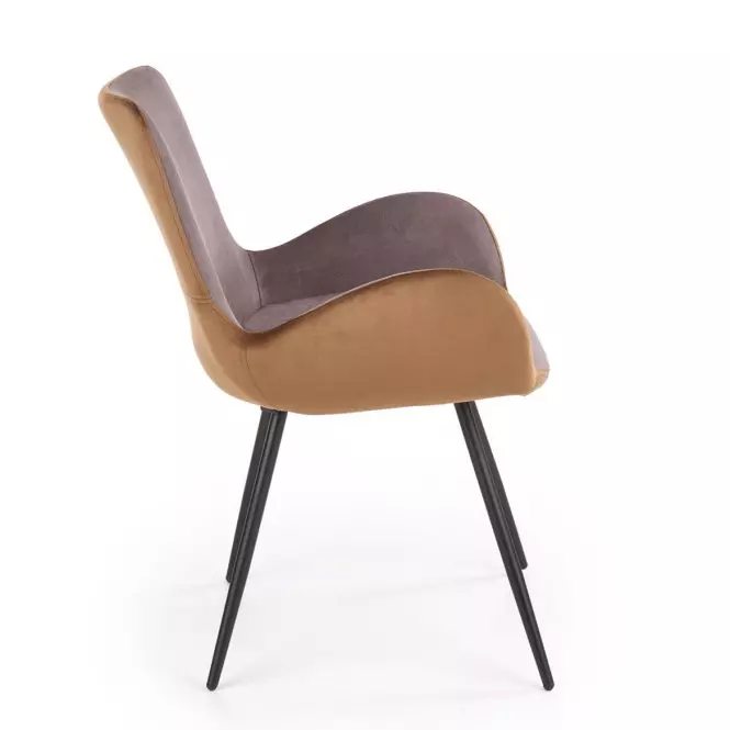 Stolička K392 tkanina/kov tmavý popol/hnedá 53x60x82
